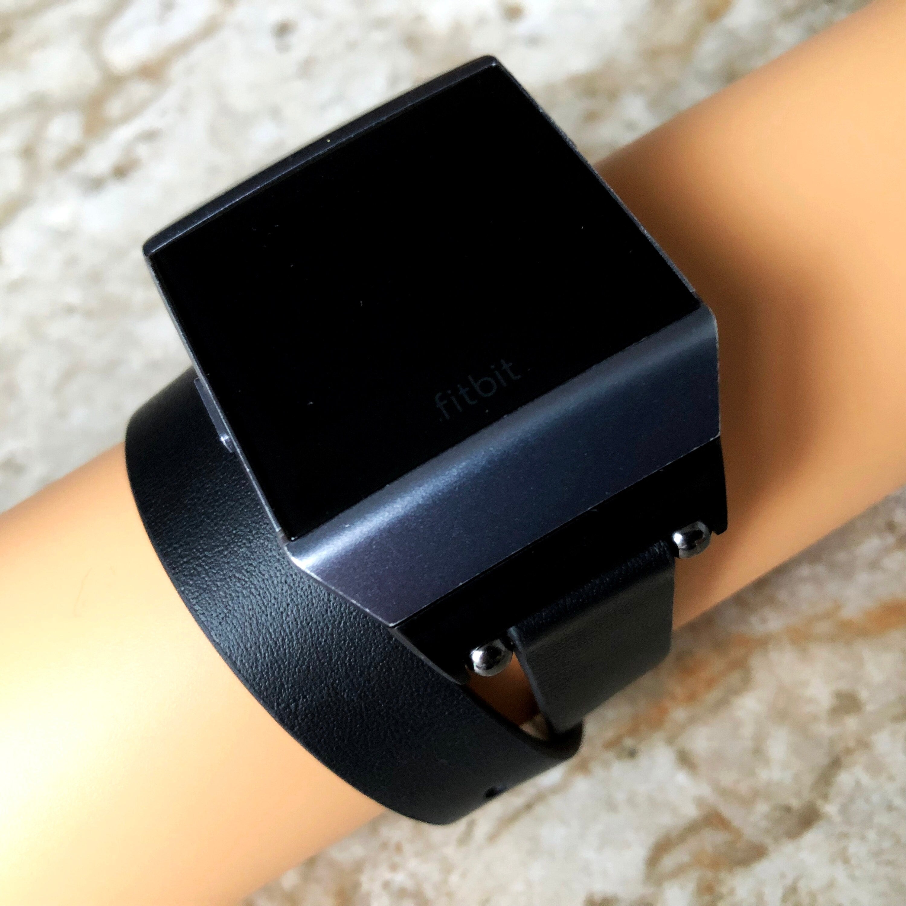 Fitbit Ionic Black Soft Band for Double Wrap Around Wrist Eco Vegan Leather Watch Strap Twice Bracelet SB in Silver Rose Gold Black Finish